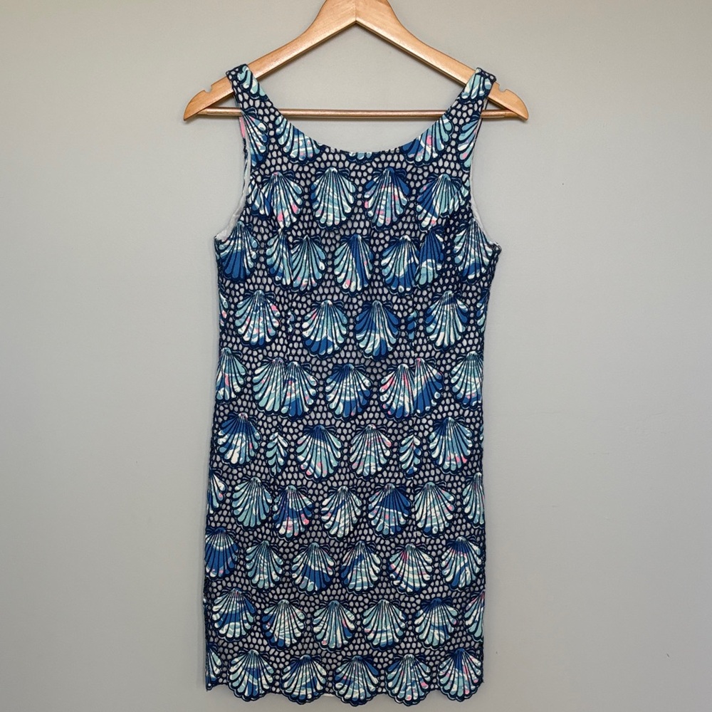 Lilly Pulitzer Blue and White Shell Mini Dress